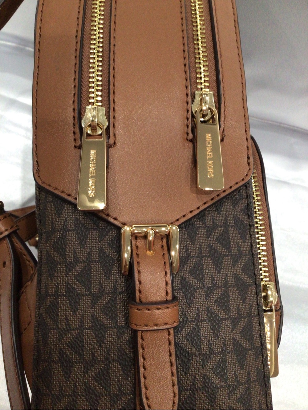 Michael Kors Brown MK Signature Small Backpack - Picture 12 of 15